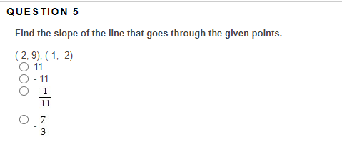 QUESTION 3 Find the average rate of change of the