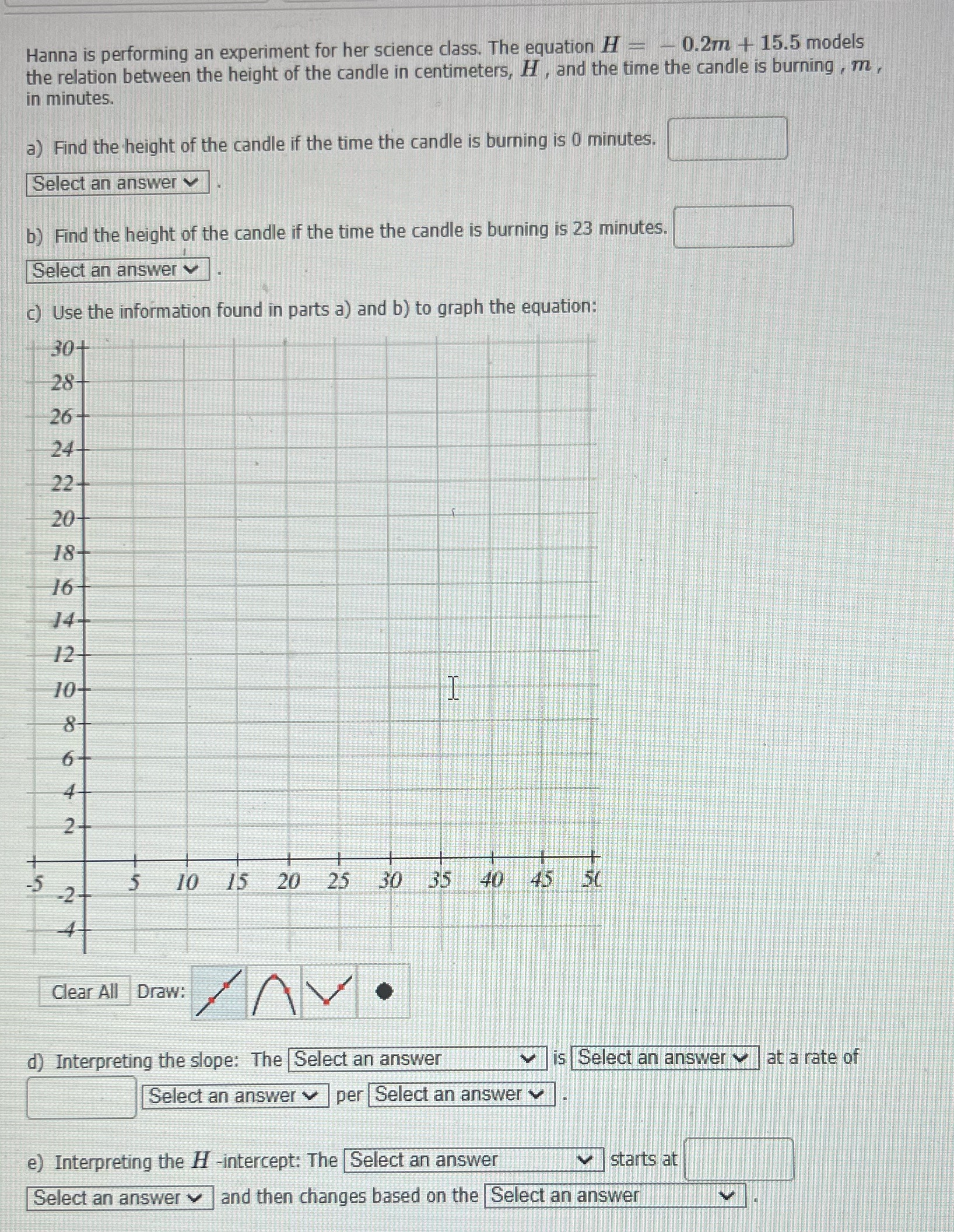 Hanna is performing an experiment for her science