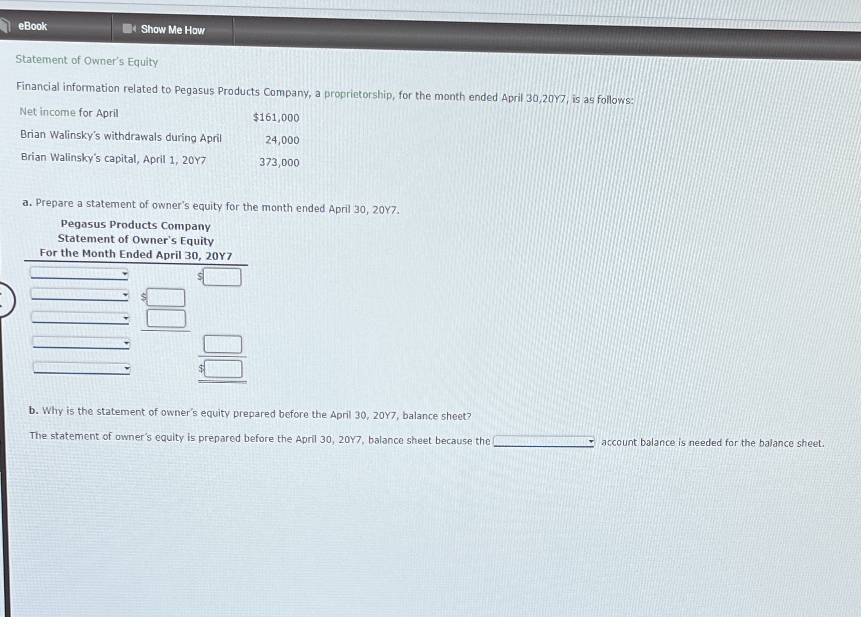 eBook Show Me How Statement of Owner's