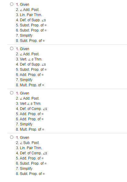 1. Identify the correct justification for each