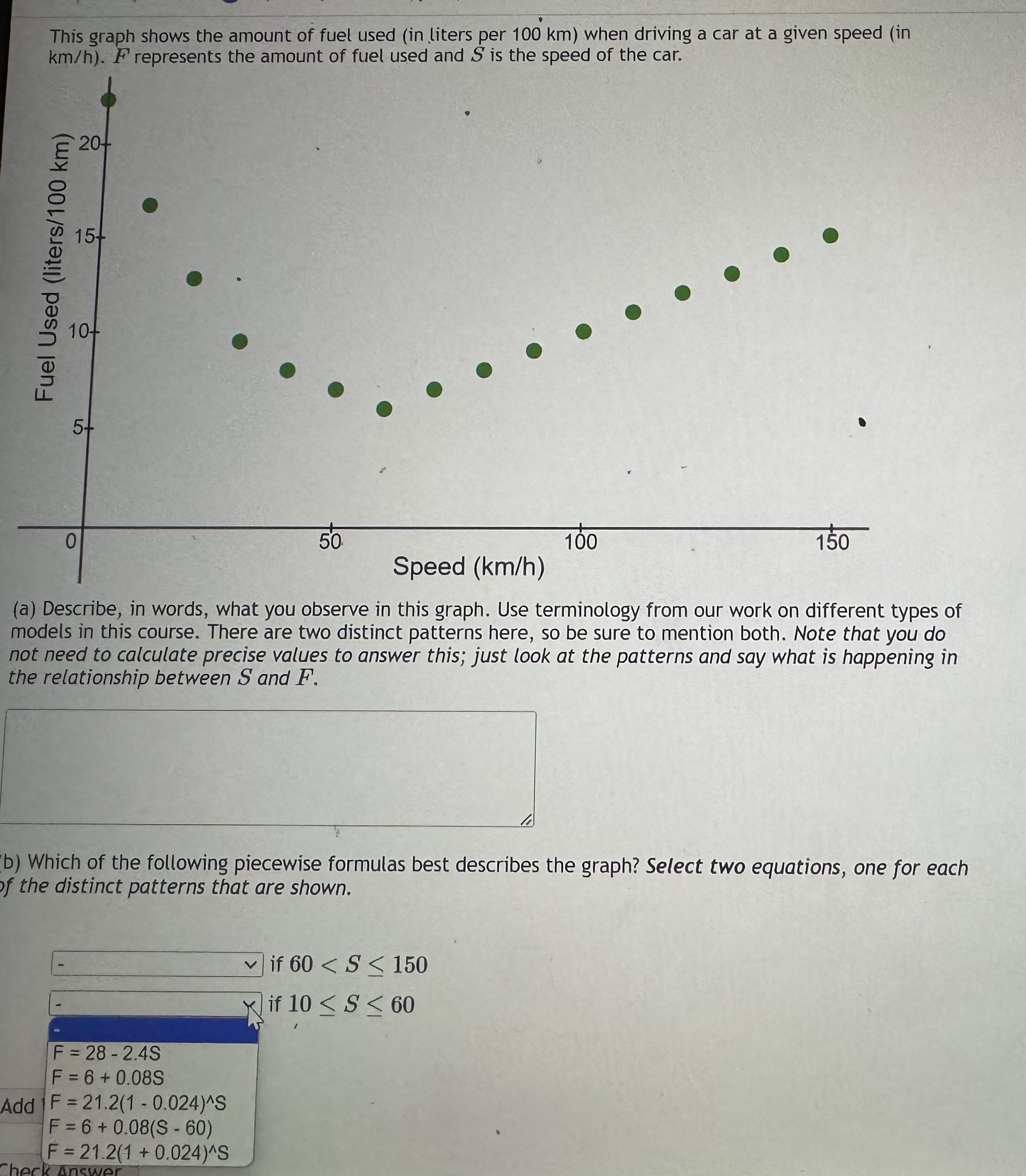 This graph shows the amount of fuel used (in