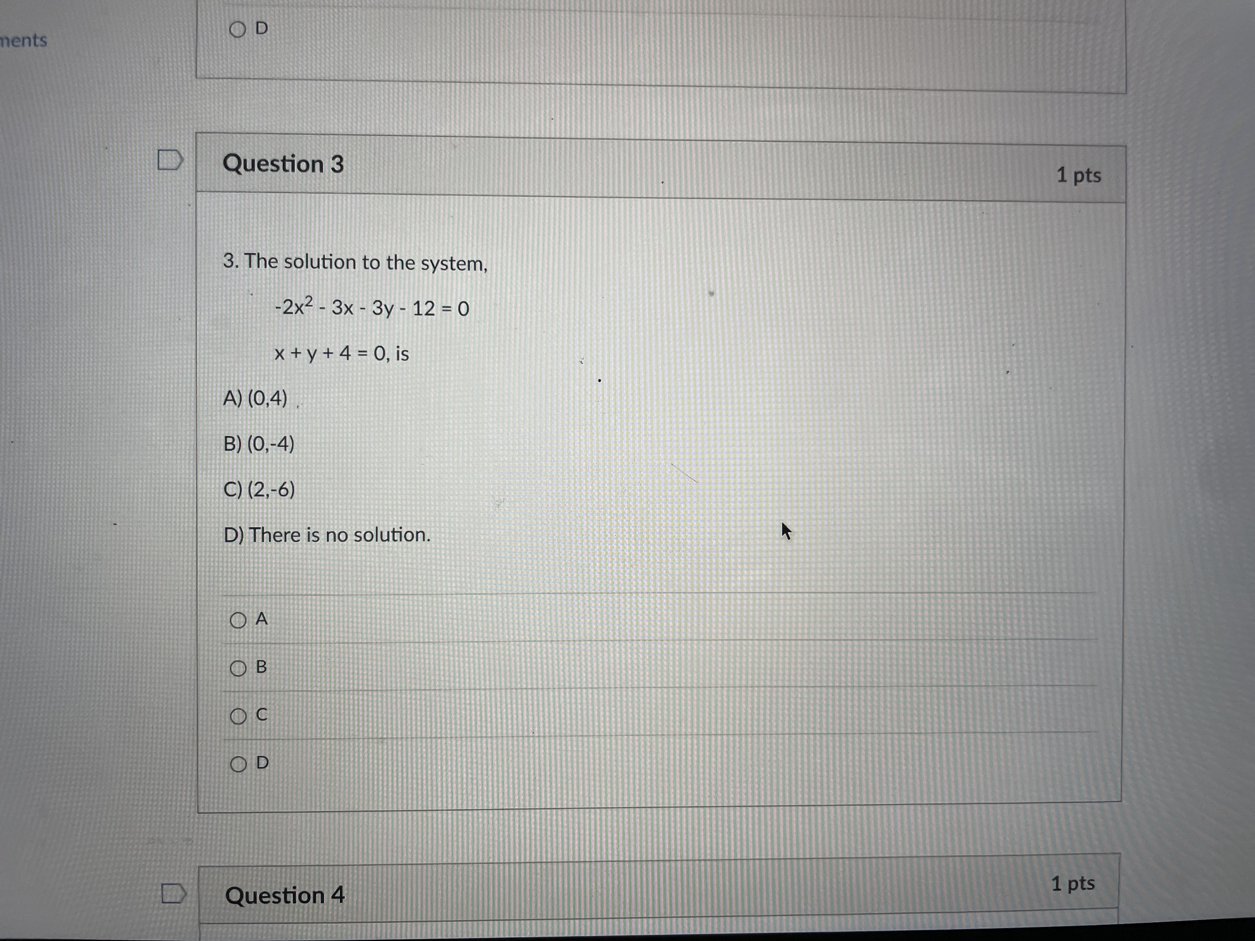 \f\fments Question 8 1 pts 8. The solution set of