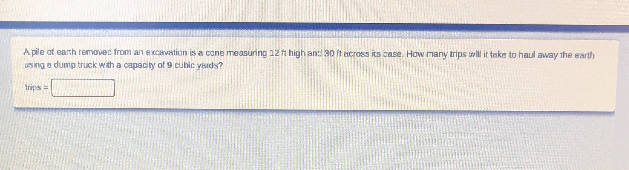 A pile of earth removed from an excavation is a