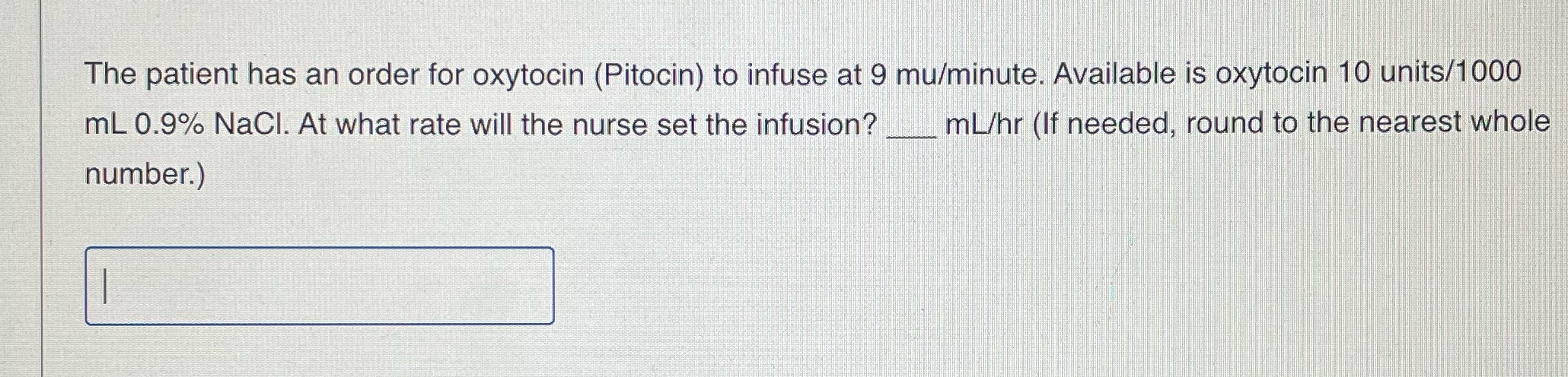 Please explain mU/minute formula The patient has