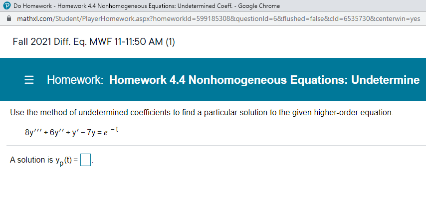 P Do Homework - Homework 4.4 Nonhomogeneous