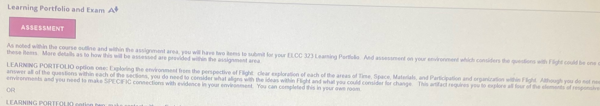 ELCC Learning Portfolio and Exam At ASSESSMENT As