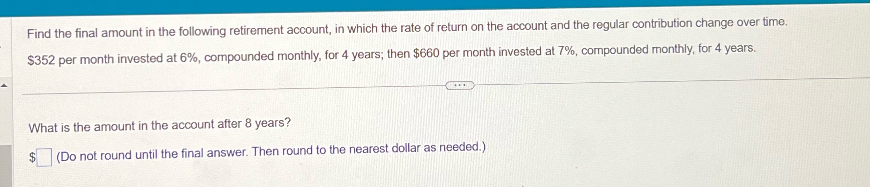 Please help Find the final amount in the