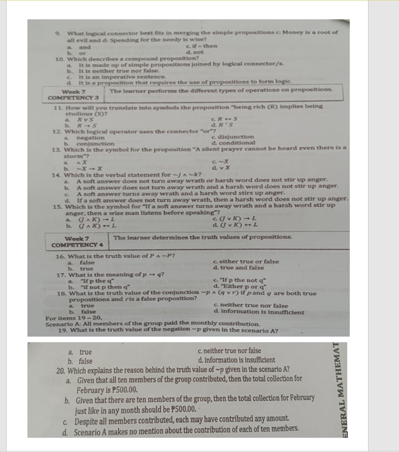 9. What logical connector best fits in merging