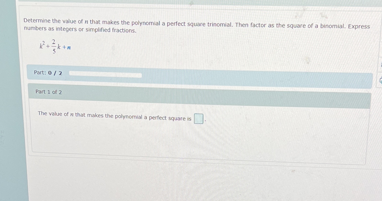 Ty 8 pt 1 Determine the value of n that makes the