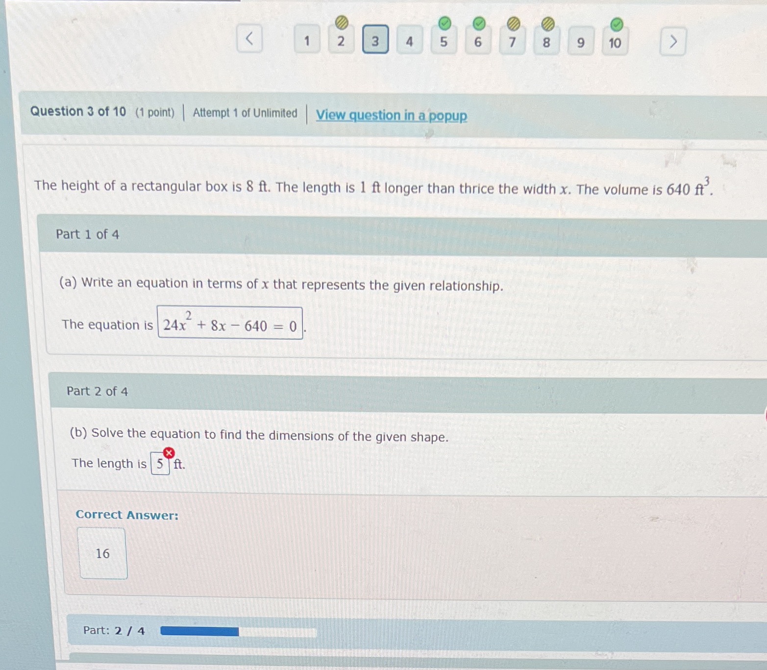 Three part three < N 3 5 6 8 9 10  style=