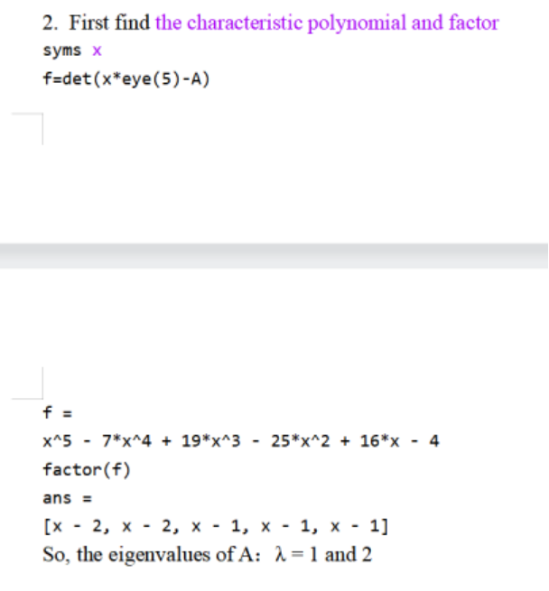 4. ASSIGNMENT 2: EIGENVALUES AND EIGENVECTORS 1.