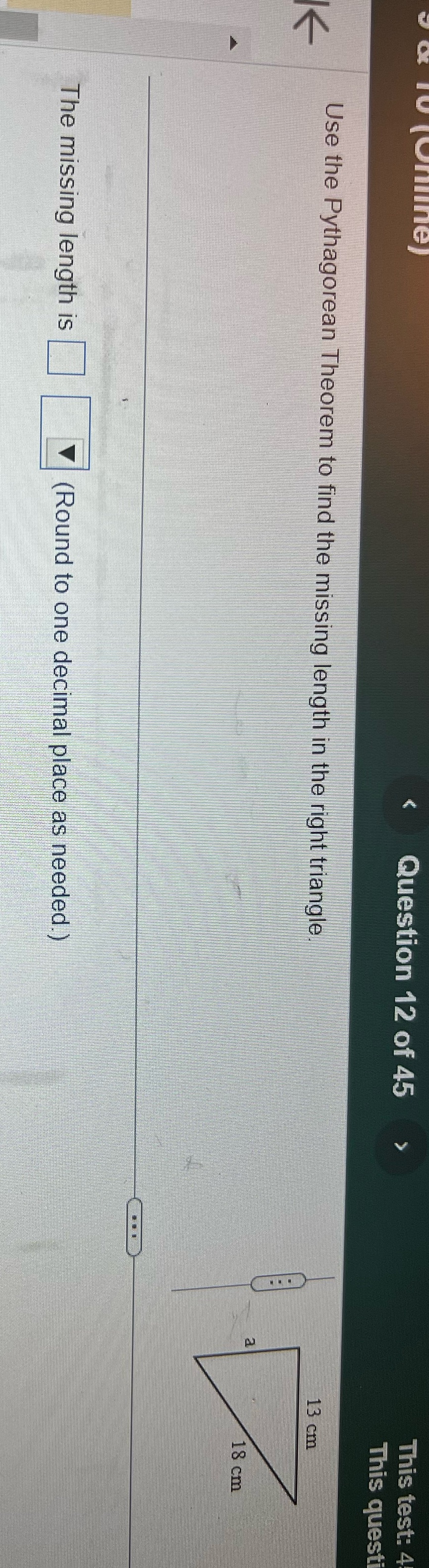 Question 12 of 45 This test:4 This questi Use the