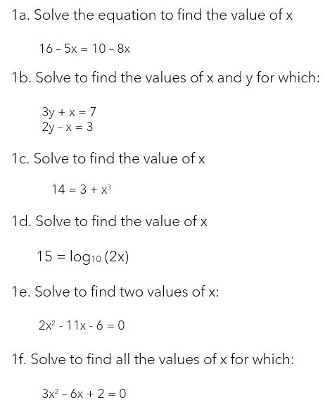 1a. Solve the equation to find the value of x 16