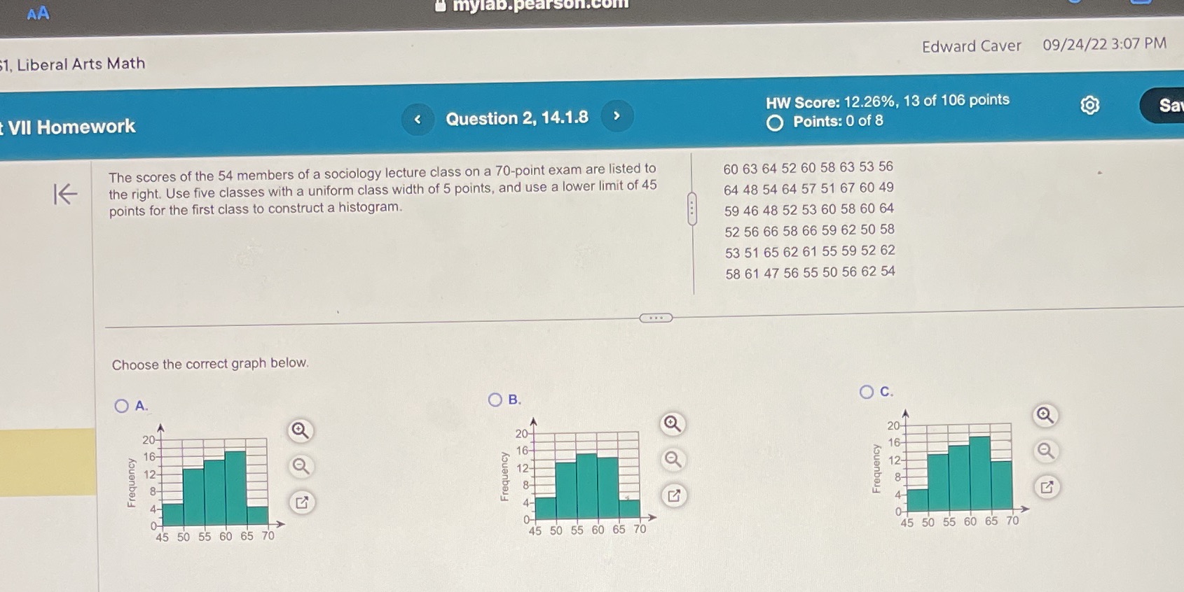 AA mylab.pearson.com 1, Liberal Arts Math Edward