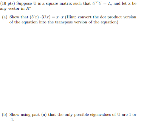 Linear Algebra question. I need Original solution