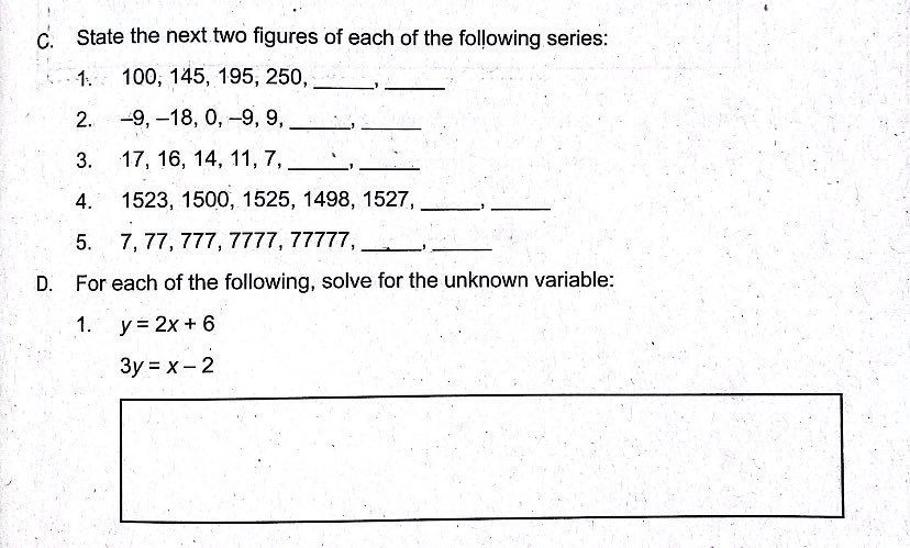 Can you help me answer these? 2. 5x = 10 y = 3x -