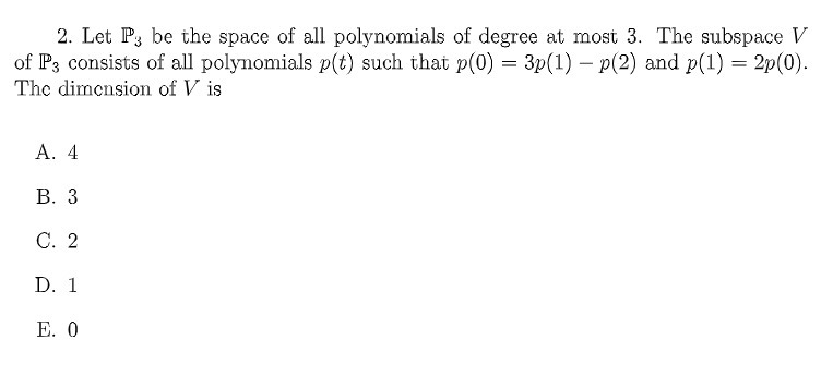 2. Let P; be the space of all polynomials of