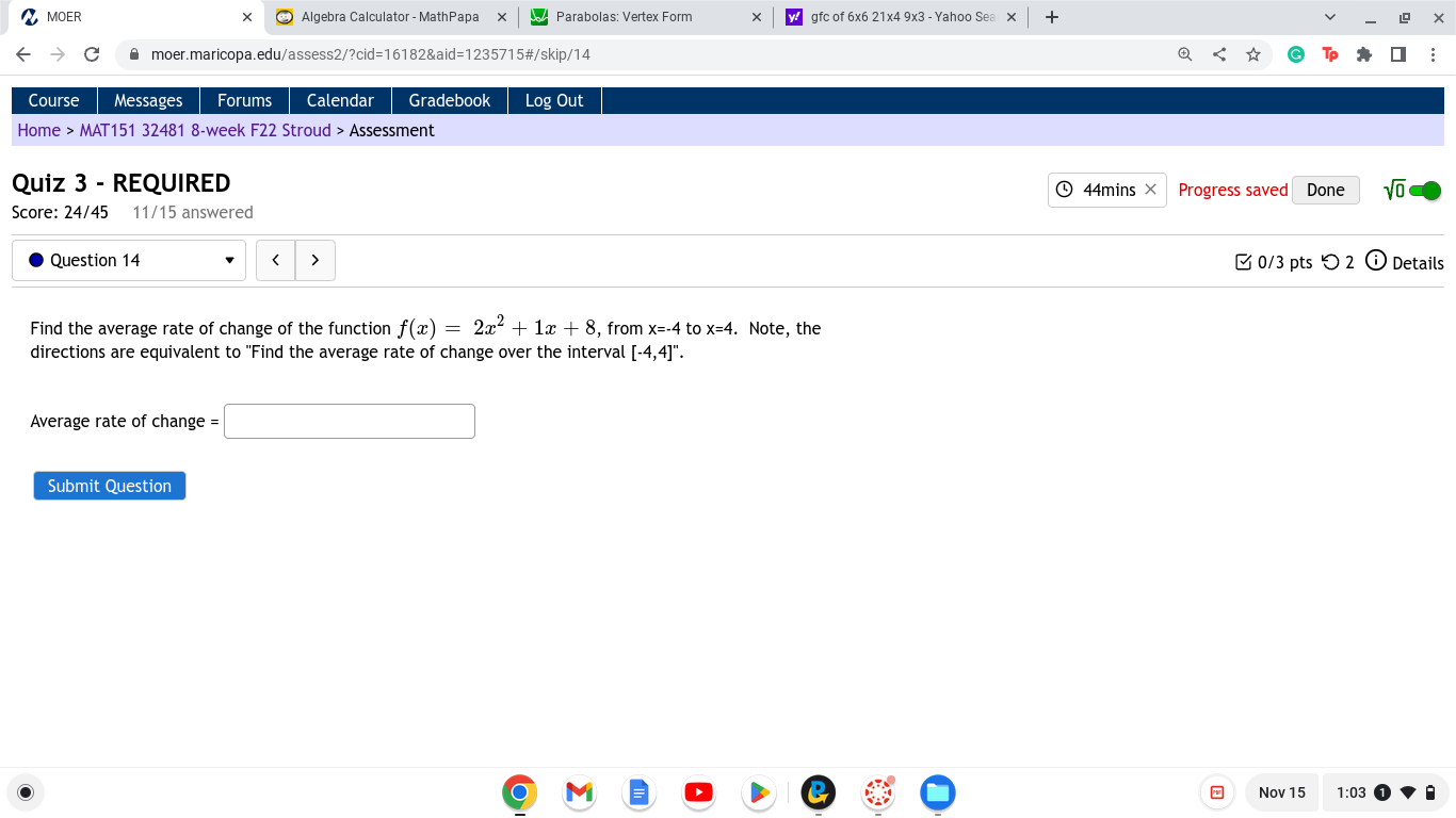 MOER X @Algebra Calculator - MathPapa X