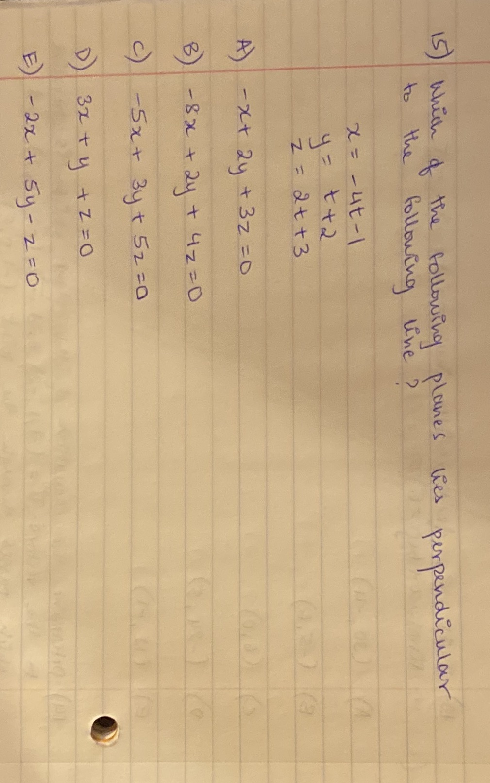 correct option? ") which of the following planes