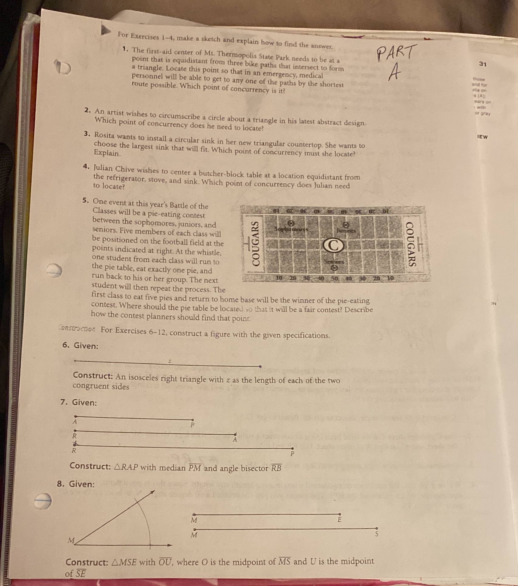 For Exercises 1-4, make a sketch and explain how