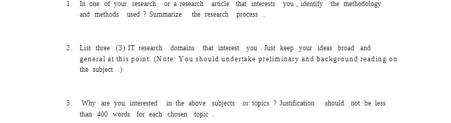 1. In one of your research or a research article