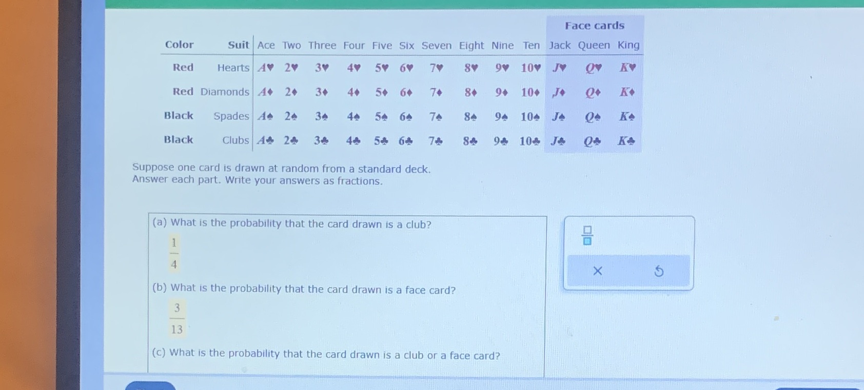 ance um Coior Suit Ace No Three Four Five Slx