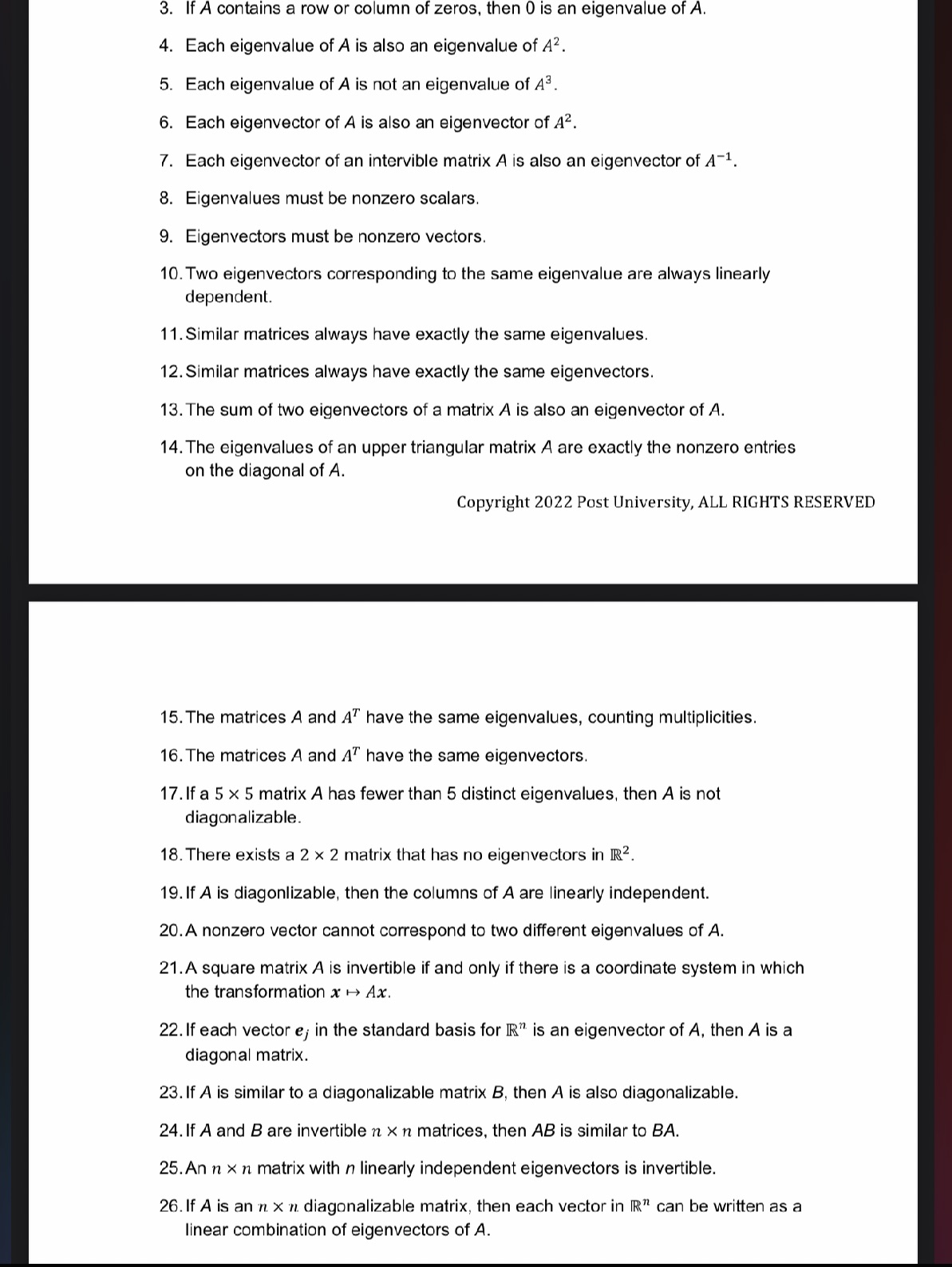 ?If A is invertible and 1 is an eigenvalue for A,