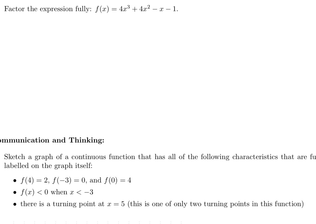 Factor the expression fully: f (:r) = 43:3 + 43:2