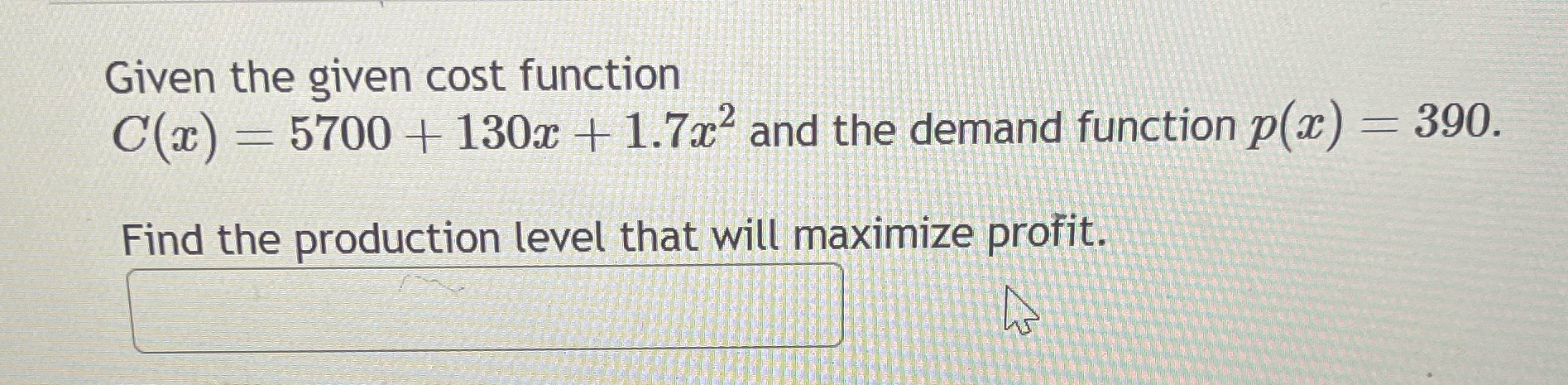 can you solve this Given the given cost function