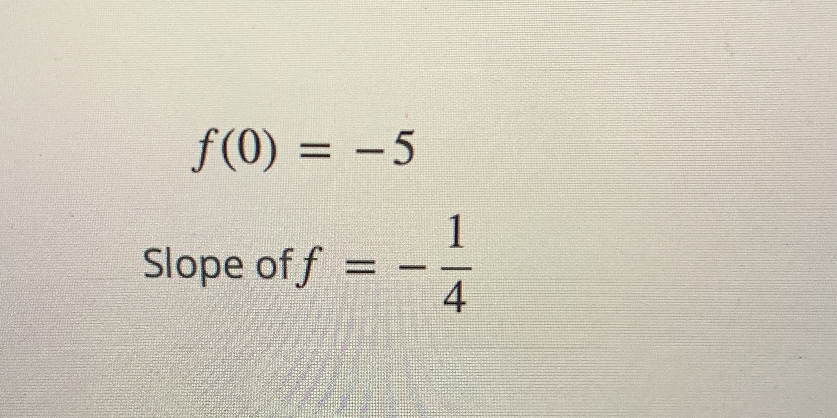 Find the linear function with the following
