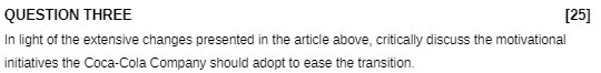 QUESTION THREE [25] In light of the extensive