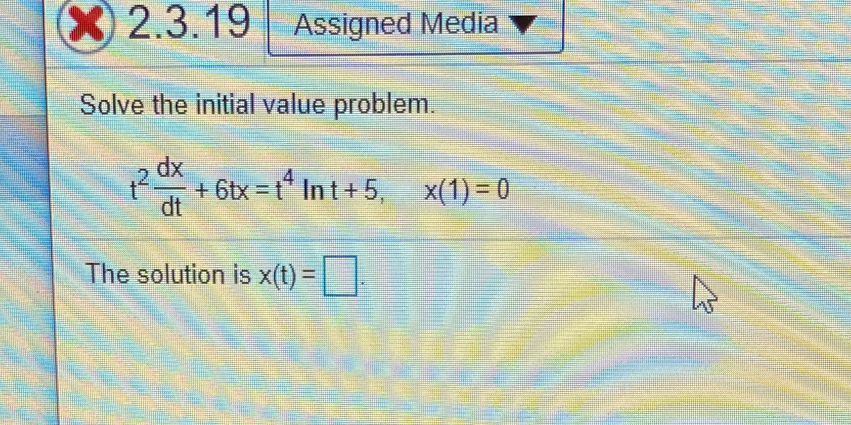 Need help ") 2.3.19 Assigned Media Solve the