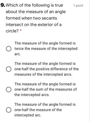 1. What do you call a line that intersects a