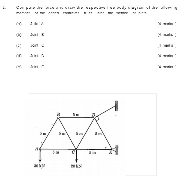 2 Compute the force and draw the respective free