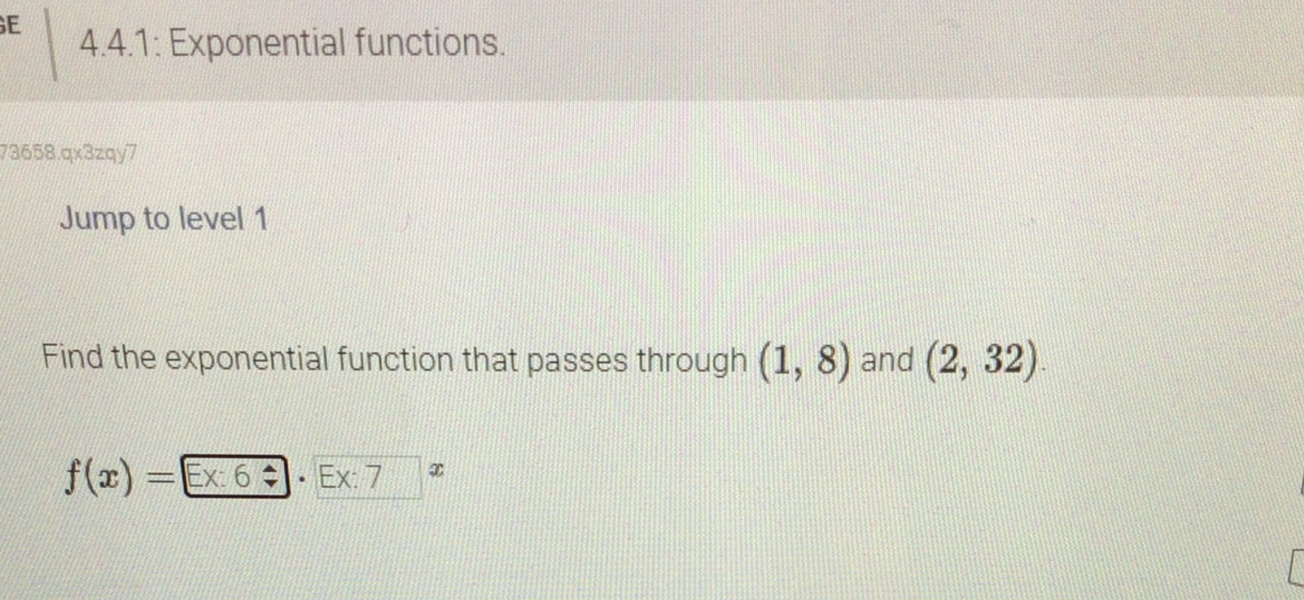E 4.4.1: Exponential functions. 73658.qx32gy7