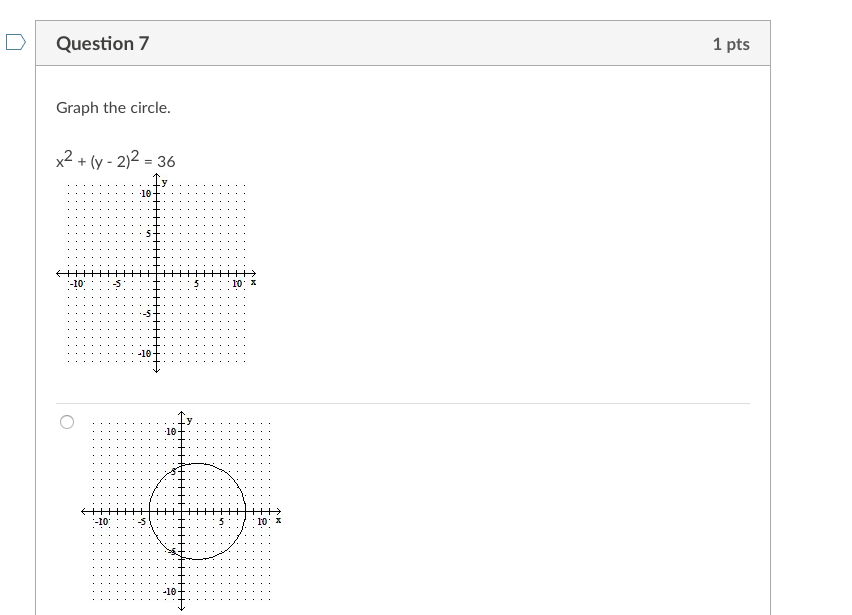 D Question 6 1 pts Graph the equation by
