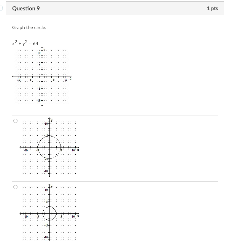 D Question 6 1 pts Graph the equation by