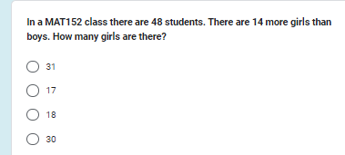 In a MAT152 class there are 48 students. There