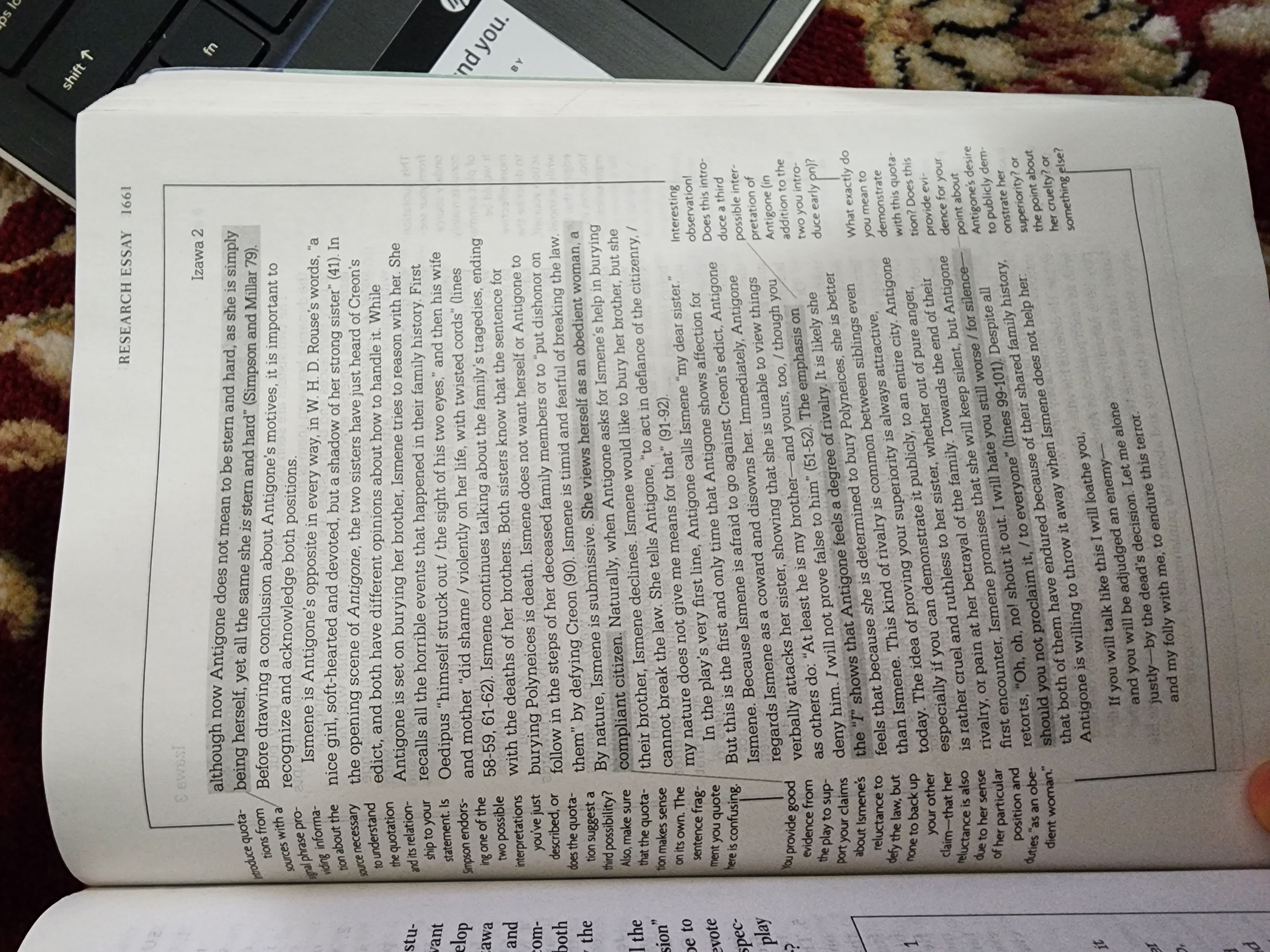 Read the assigned example essay below. (Keep in