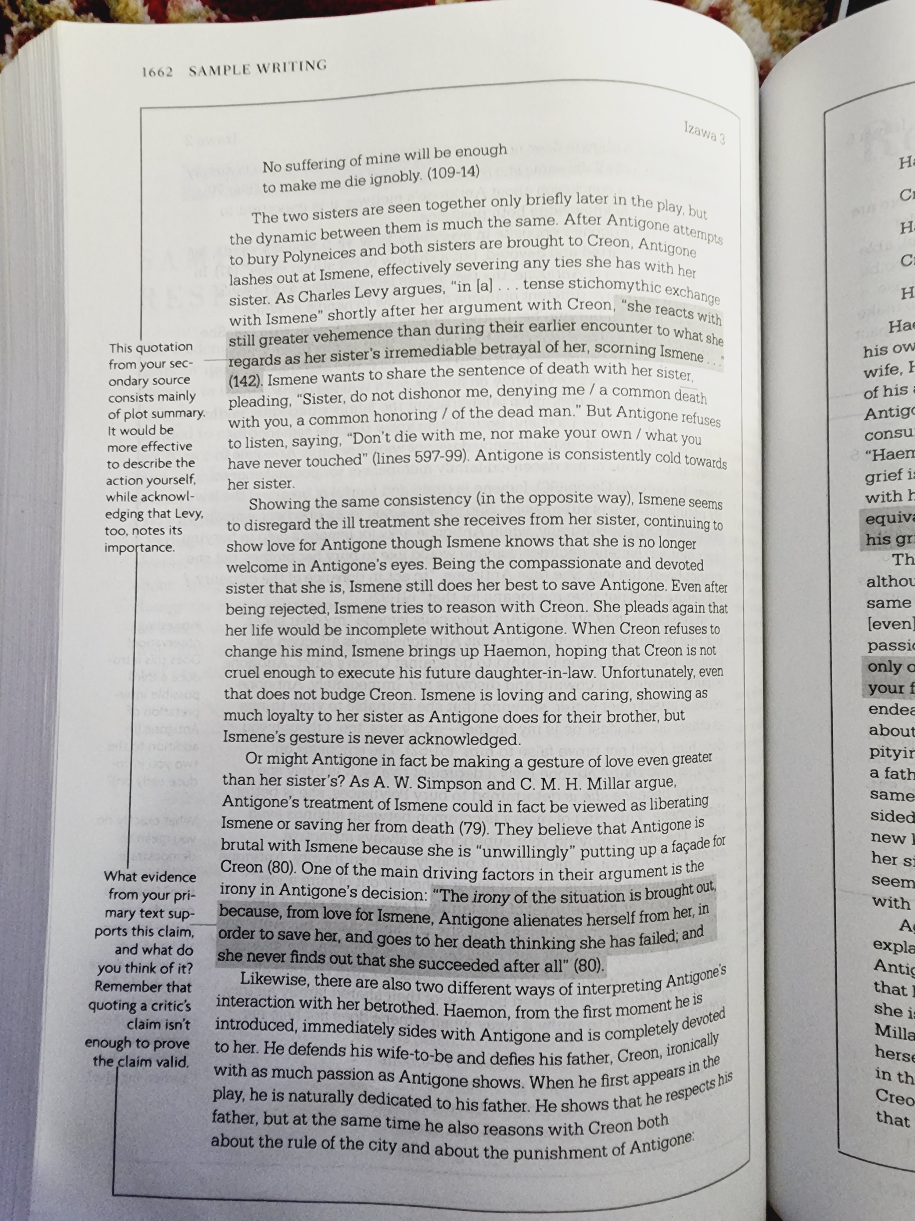 Read the assigned example essay below. (Keep in