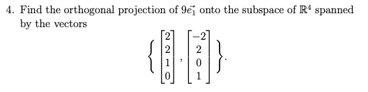 4. Find the orthogonal projection of gej onto the