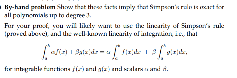 Please show work By-hand problem Show that these