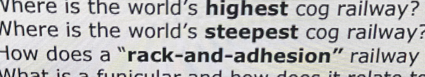 Where is the worlds steepest cog railway? Vhere