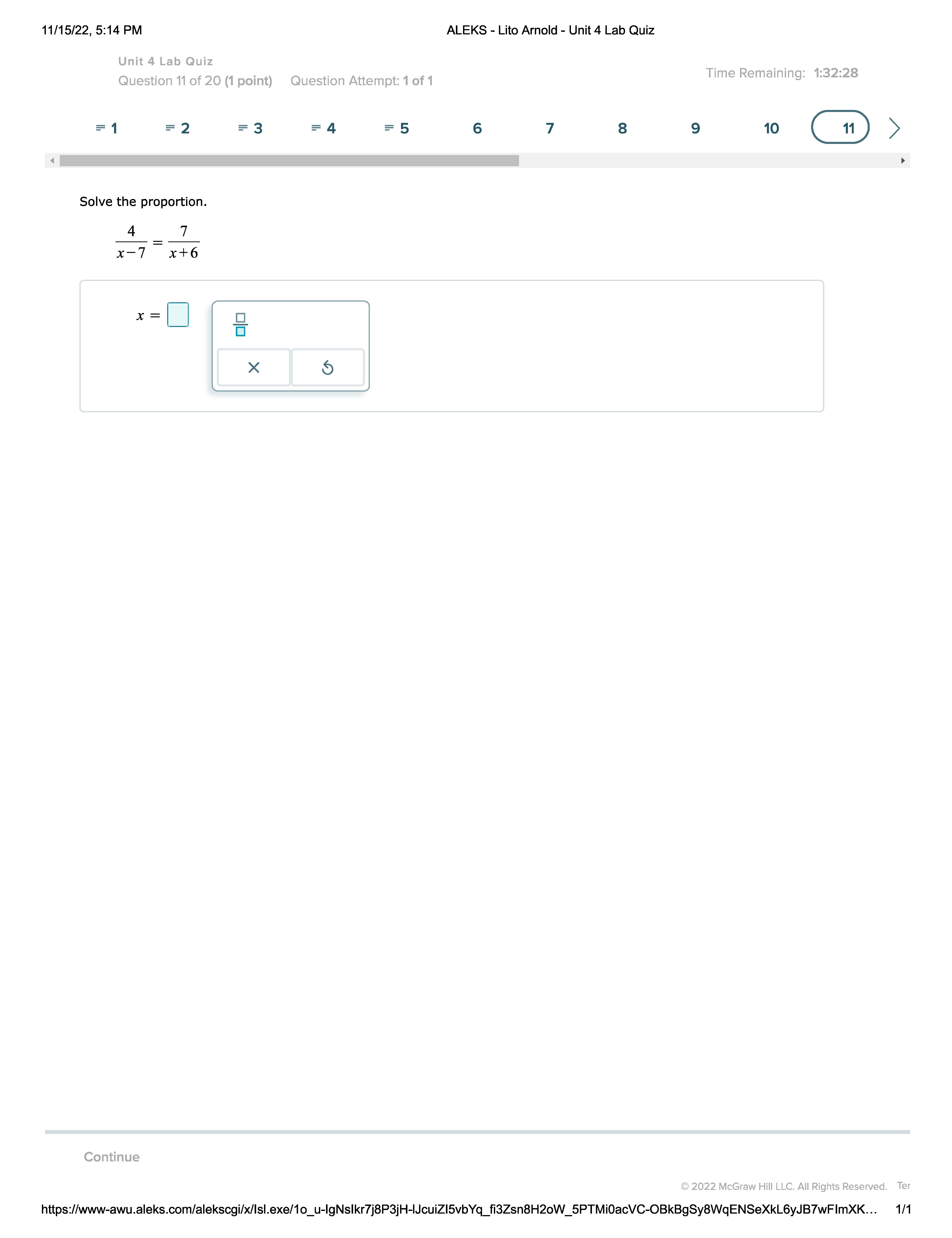 11/15/22, 5:14 PM ALEKS - Lito Arnold - Unit 4