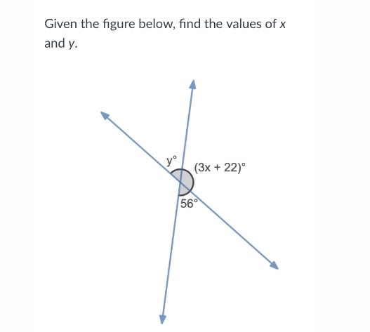 find the values of x and y pls \f
