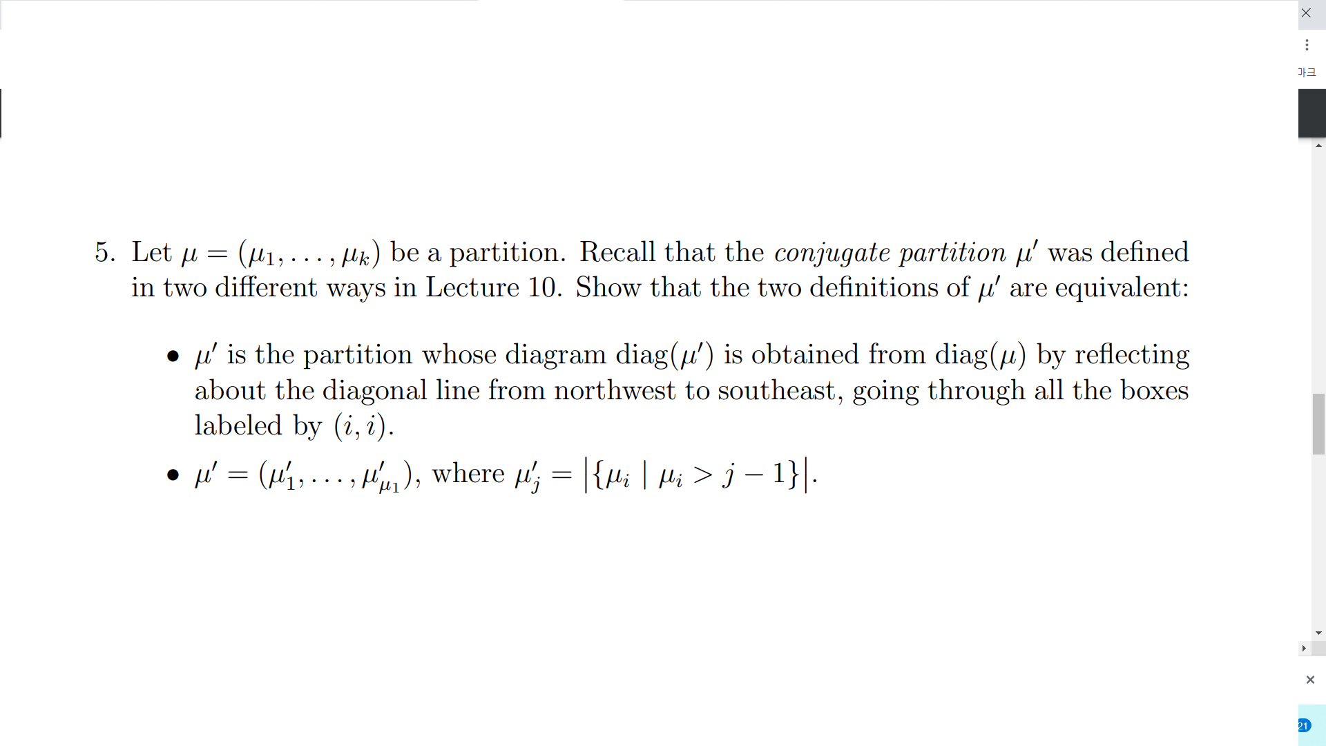 X ... Etc 5. Let u = (M1, . .., MK) be a