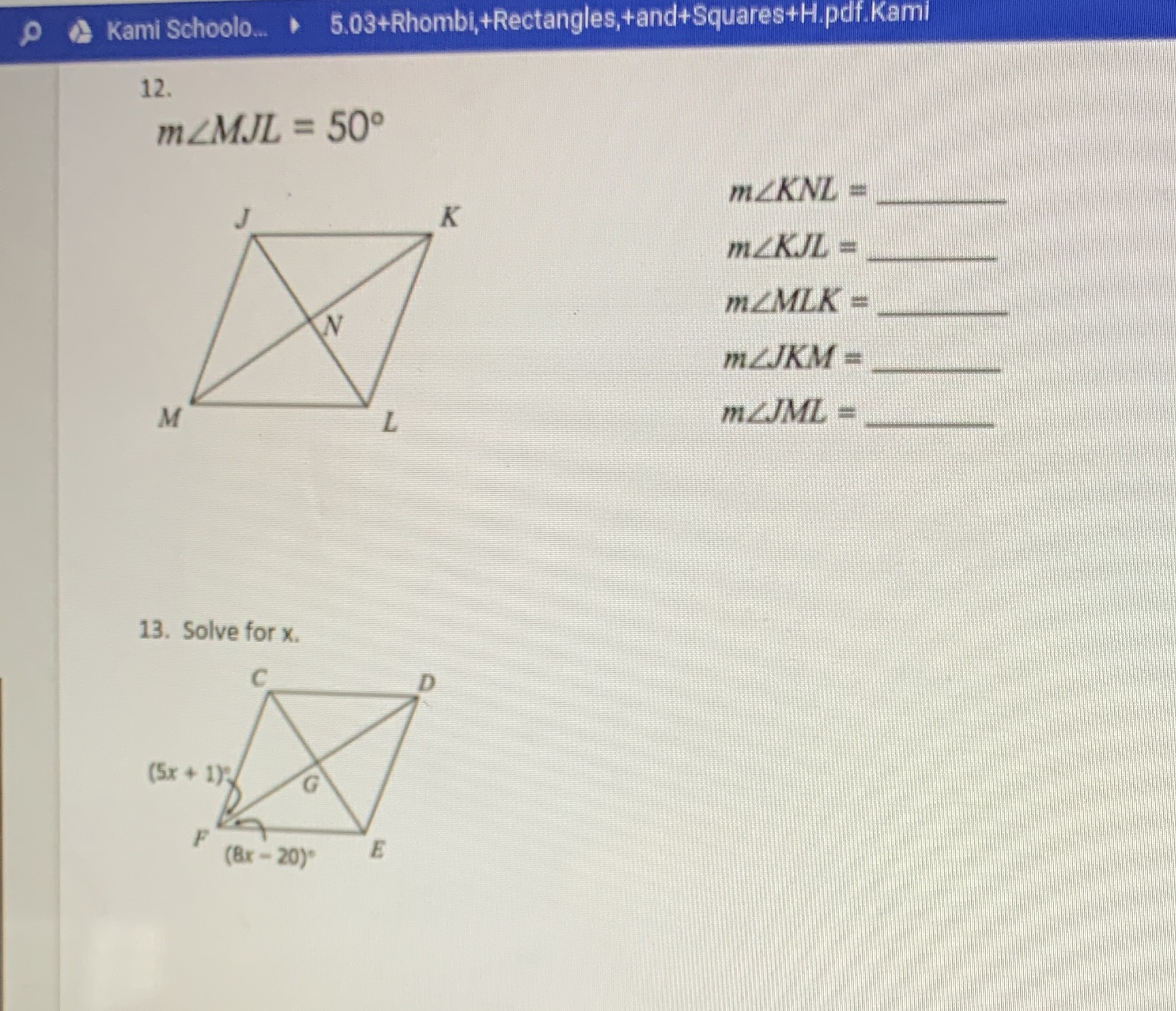 number 12 is a rhombus Kami Schoolo.. .