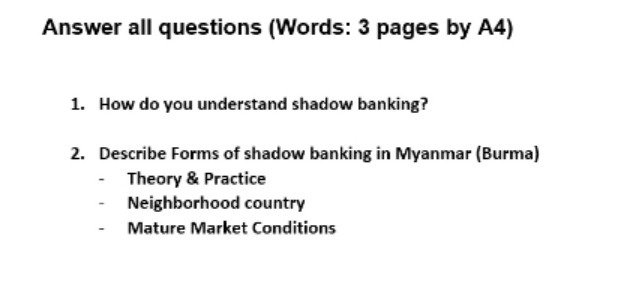 Answer all questions (Words: 3 pages by A4) 1.