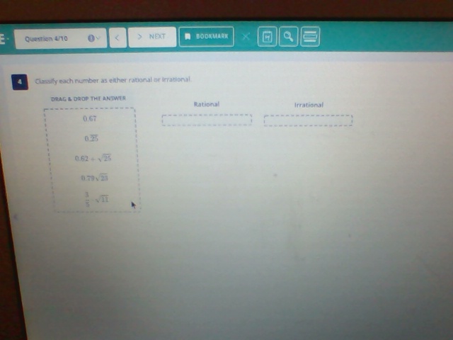 4 Classify each number as either rational or