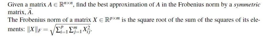 Given a matrix A E Rx", find the best